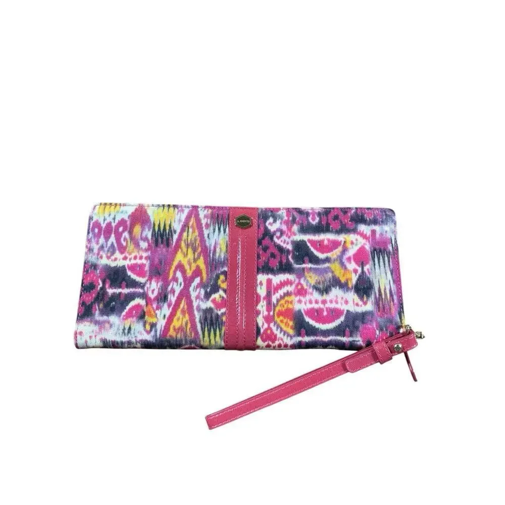 Lodis Clutch‎ Wallet Wristlet Womens Small Pink Festival Whimsical Y2K